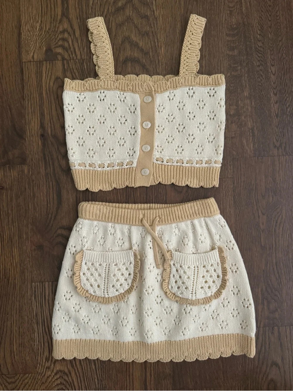 Zara Limited Edition Knit Top and Skirt size 7